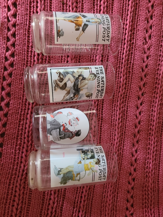 Other - Vintage Illustration Glass Tumbler - Pink